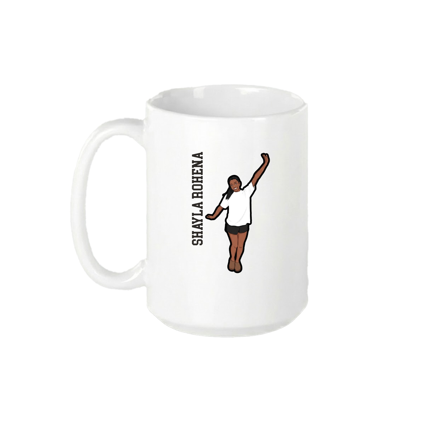 15oz Coffee Mug — Name Vertical in White