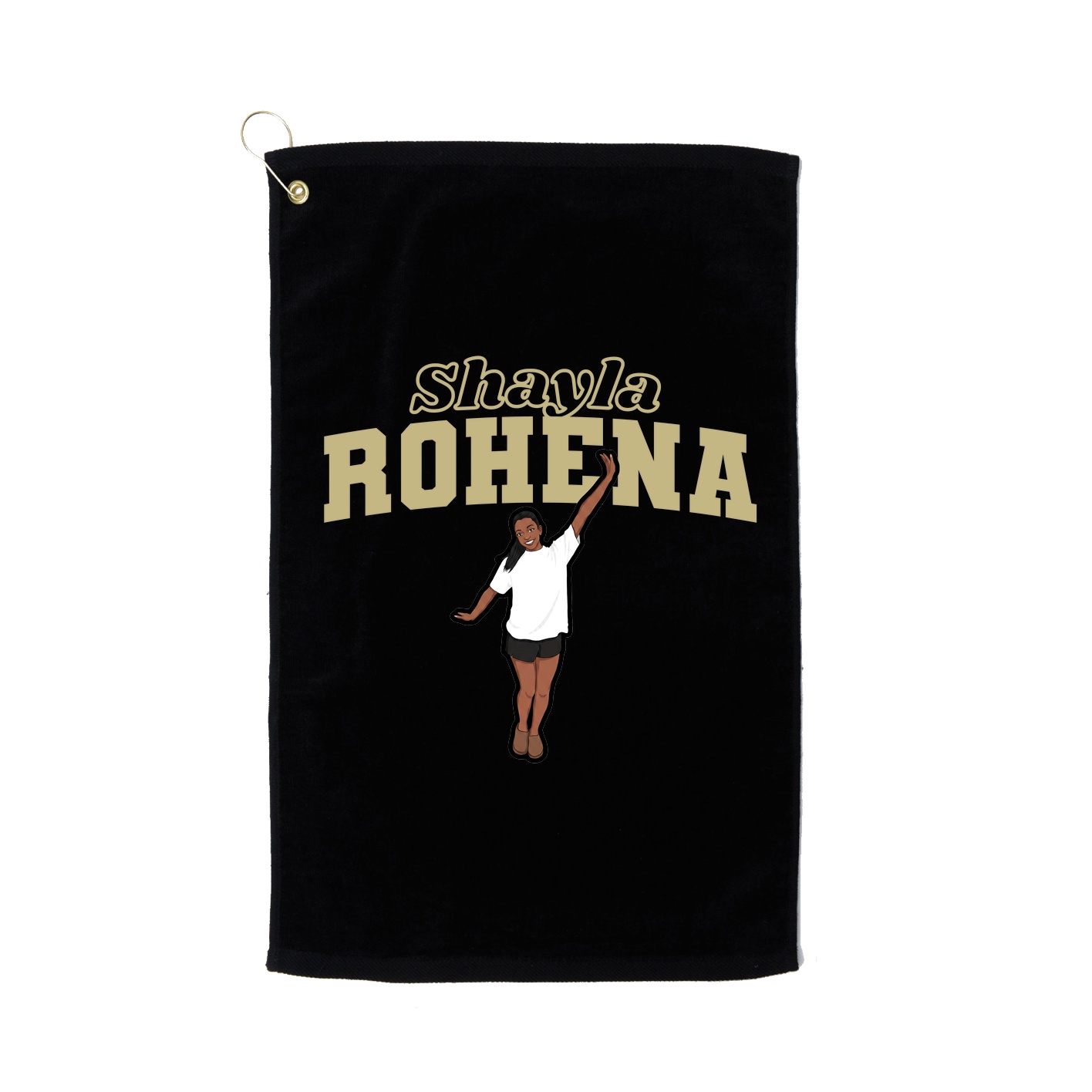 Golf Towel — Name Arch in Black