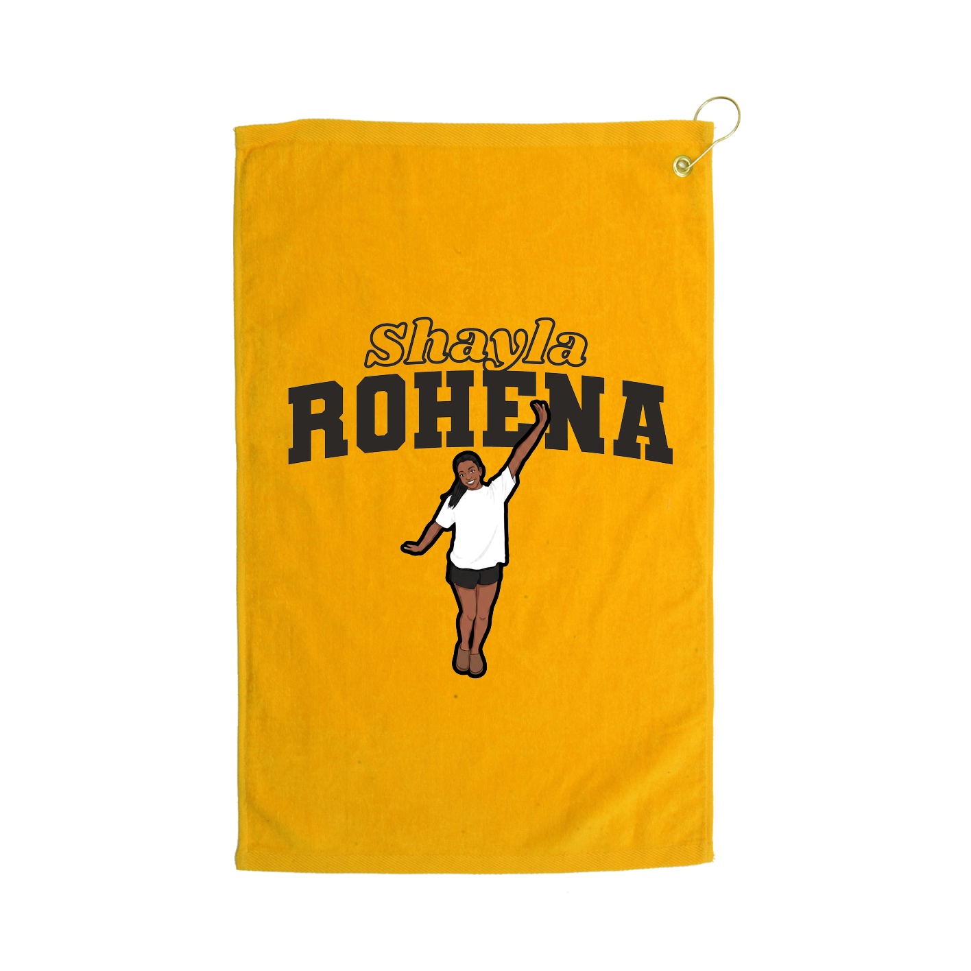Golf Towel — Name Arch in Gold