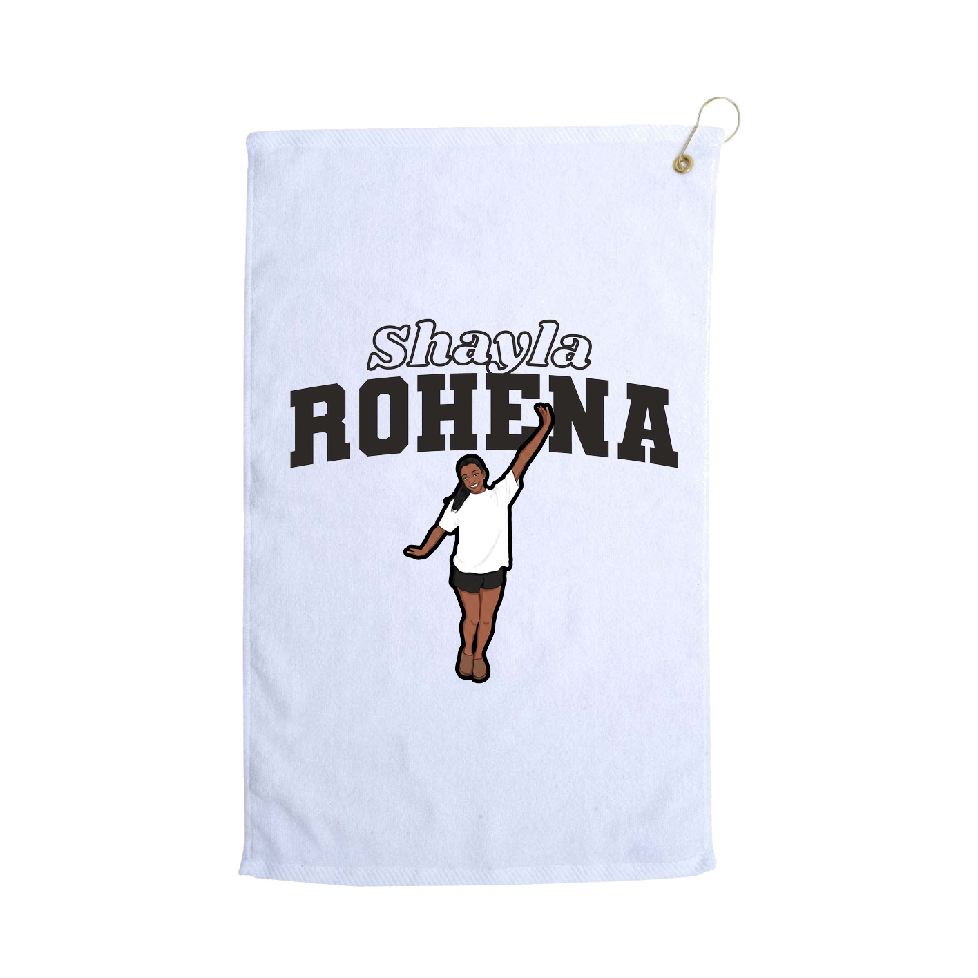 Golf Towel — Name Arch in White