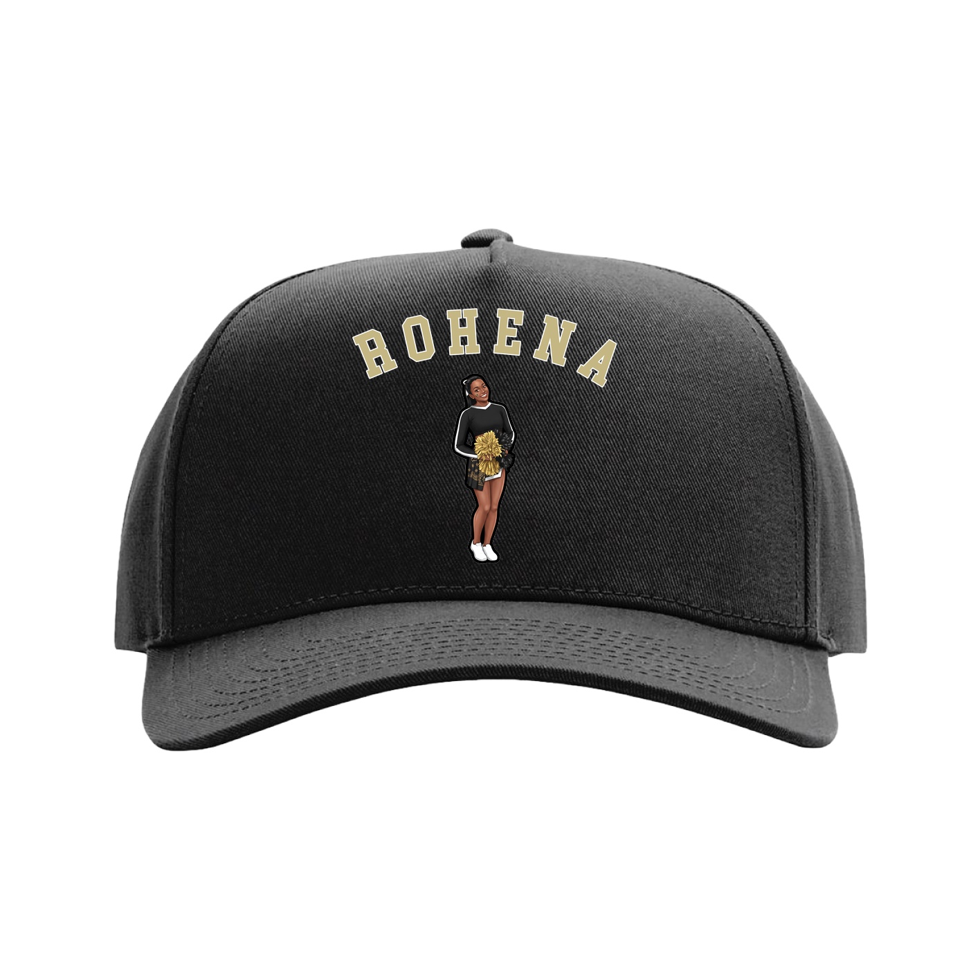 Full Fabric Five-Panel Champ Cap — Shirsey Arch in Black