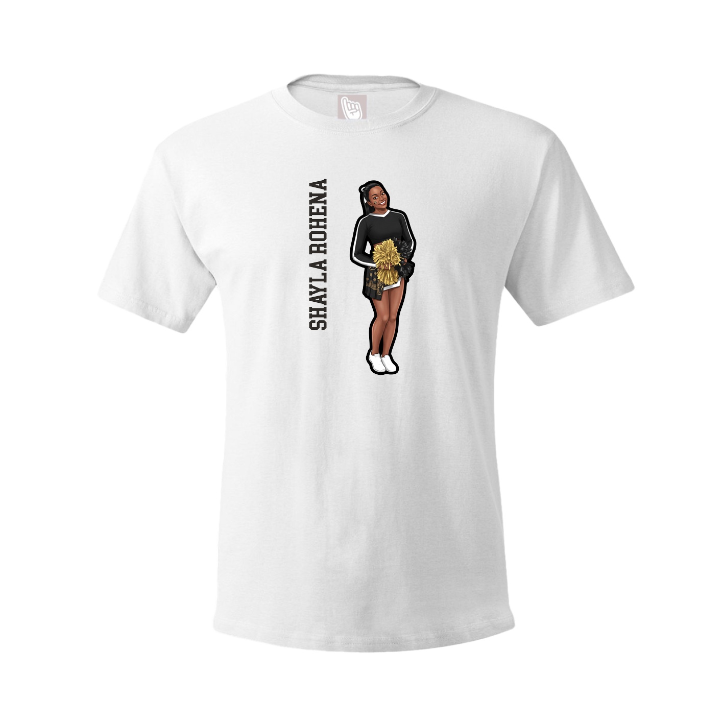 Tee — Name Vertical in White
