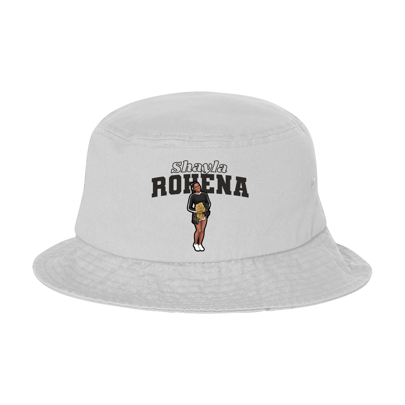 Bucket Cap — Name Arch in White