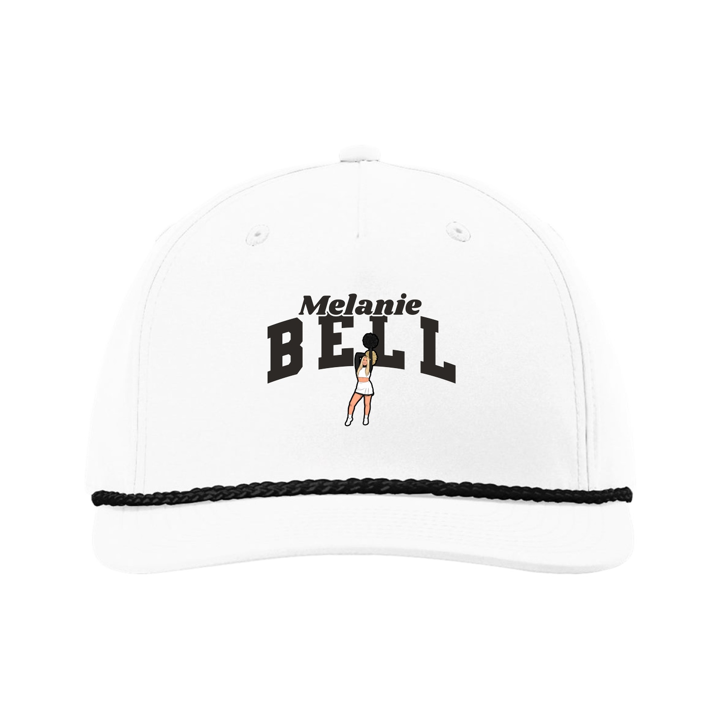 Five-Panel Classic Rope Cap — Signature Arch in White