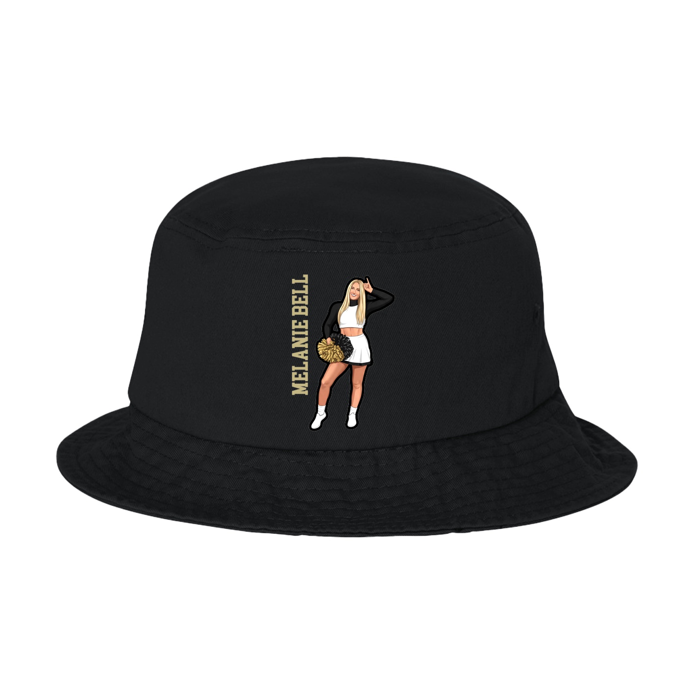 Bucket Cap — Name Vertical in Black