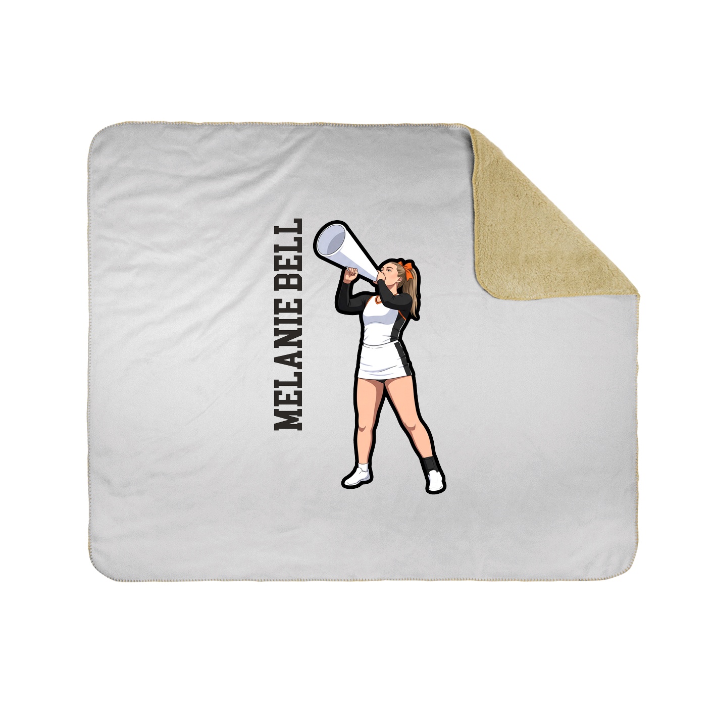 Throw Blanket — Name Vertical in White