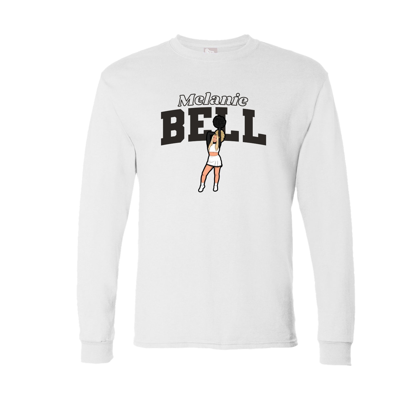 Long Sleeve Tee — Name Arch in White
