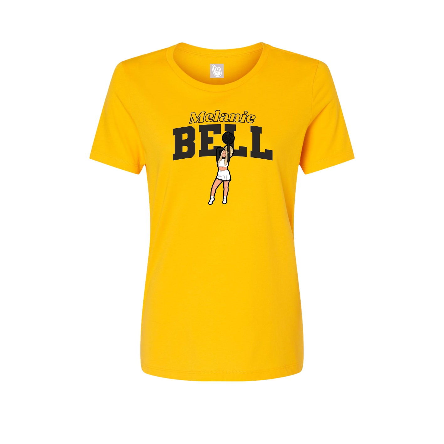Fitted Women's Tee — Name Arch in Gold