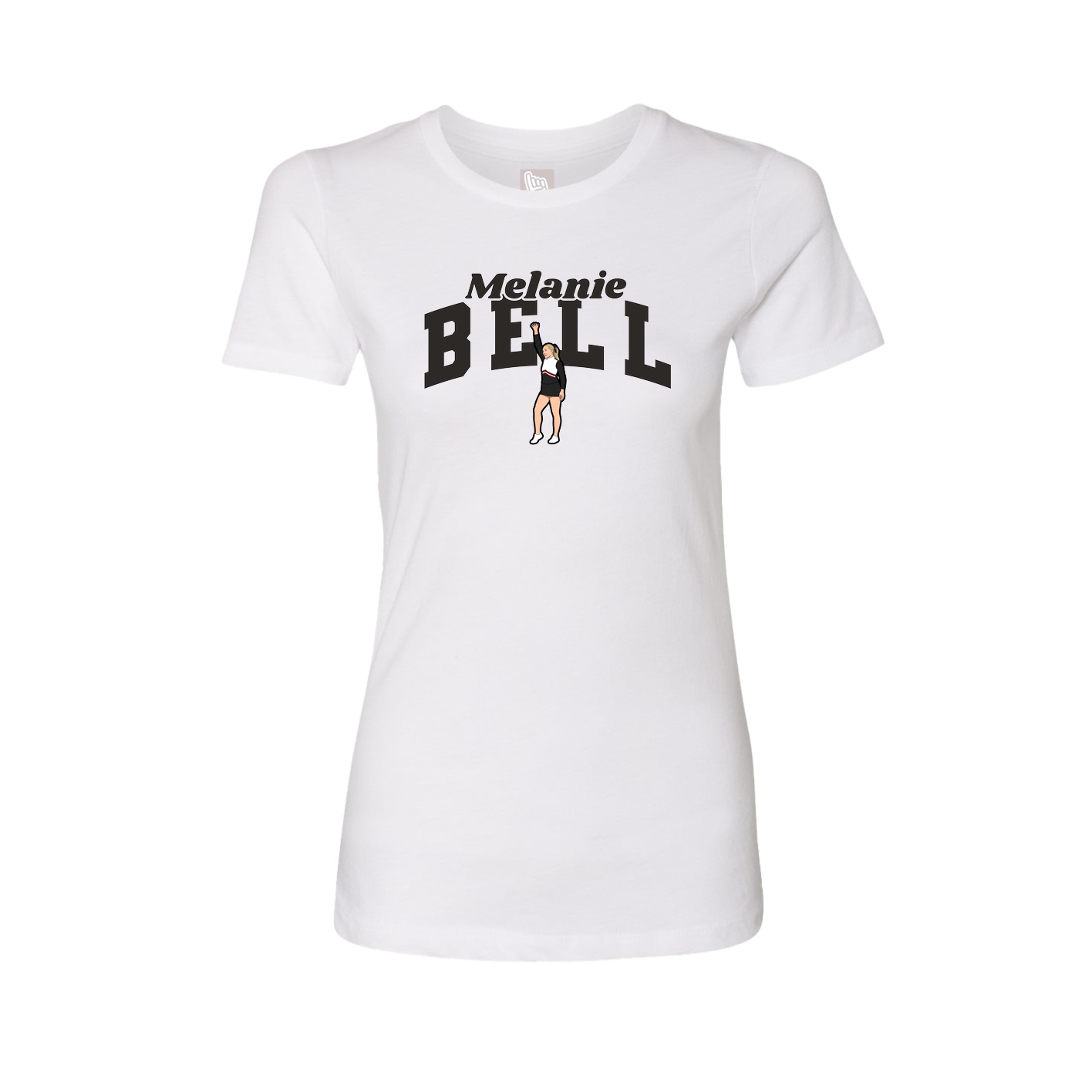 Fitted Women's Tee — Signature Arch in White