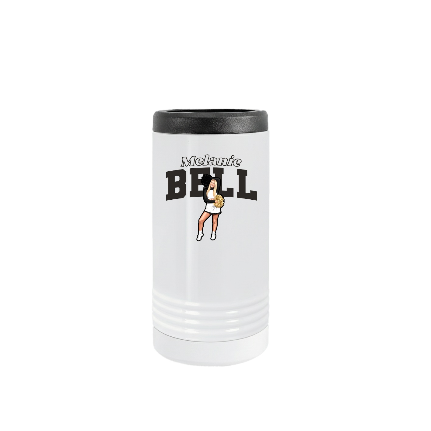 Slim Beverage Holder — Name Arch in White