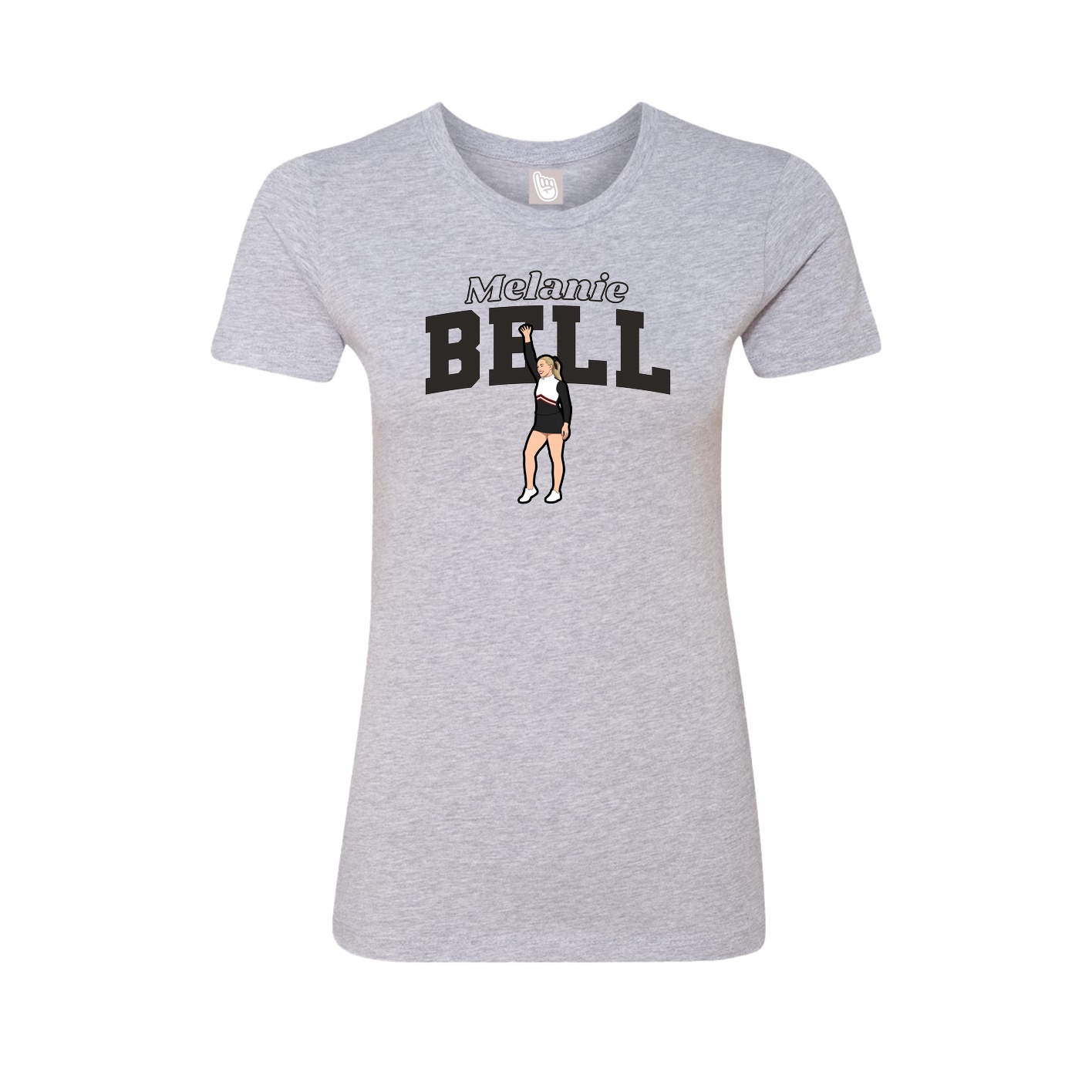 Fitted Women's Tee — Name Arch in Grey
