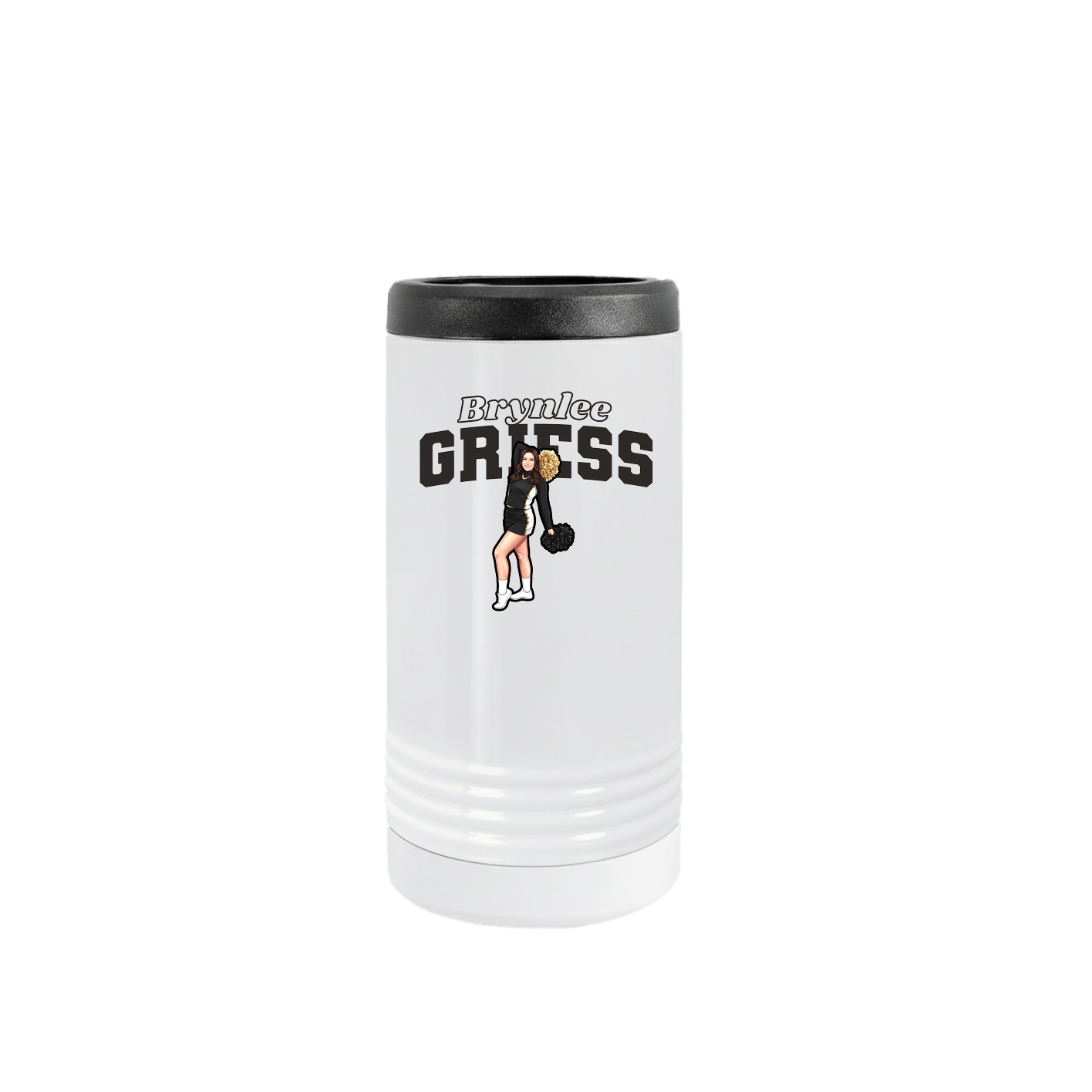 Slim Beverage Holder — Name Arch in White