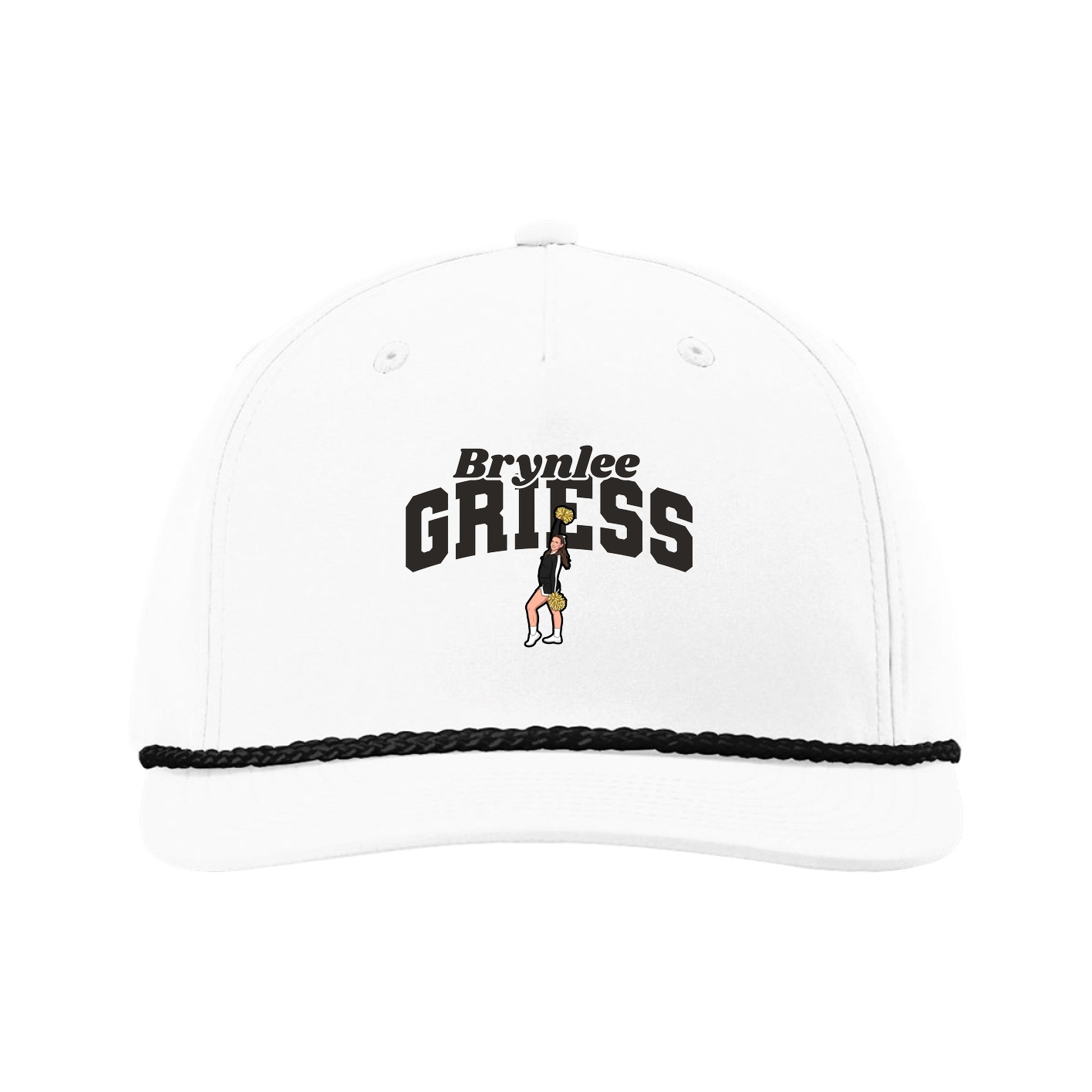 Five-Panel Classic Rope Cap — Signature Arch in White