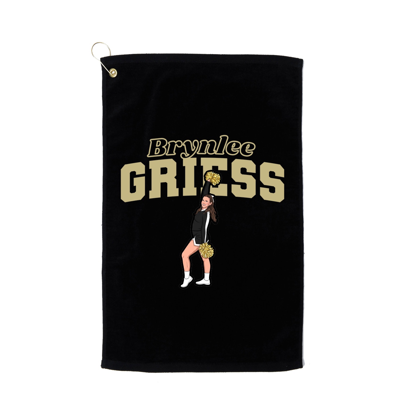 Golf Towel — Name Arch in Black