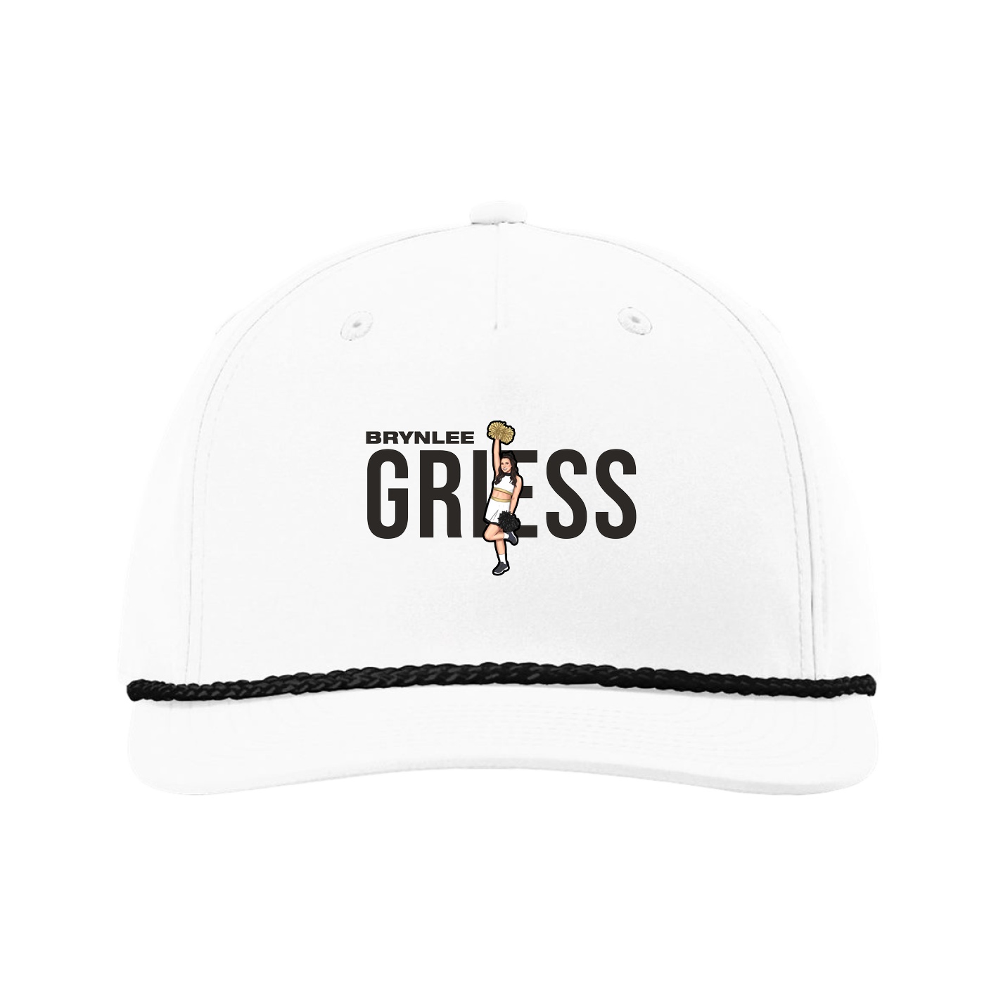 Five-Panel Classic Rope Cap — Player Name in White
