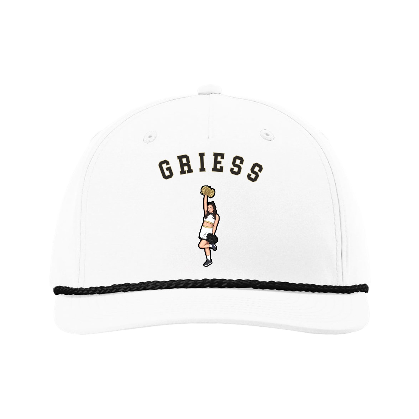 Five-Panel Classic Rope Cap — Shirsey Arch in White