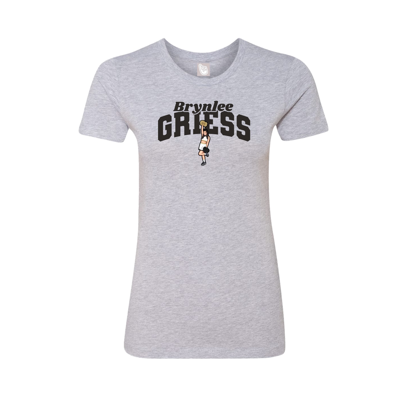 Fitted Women's Tee — Signature Arch in Grey