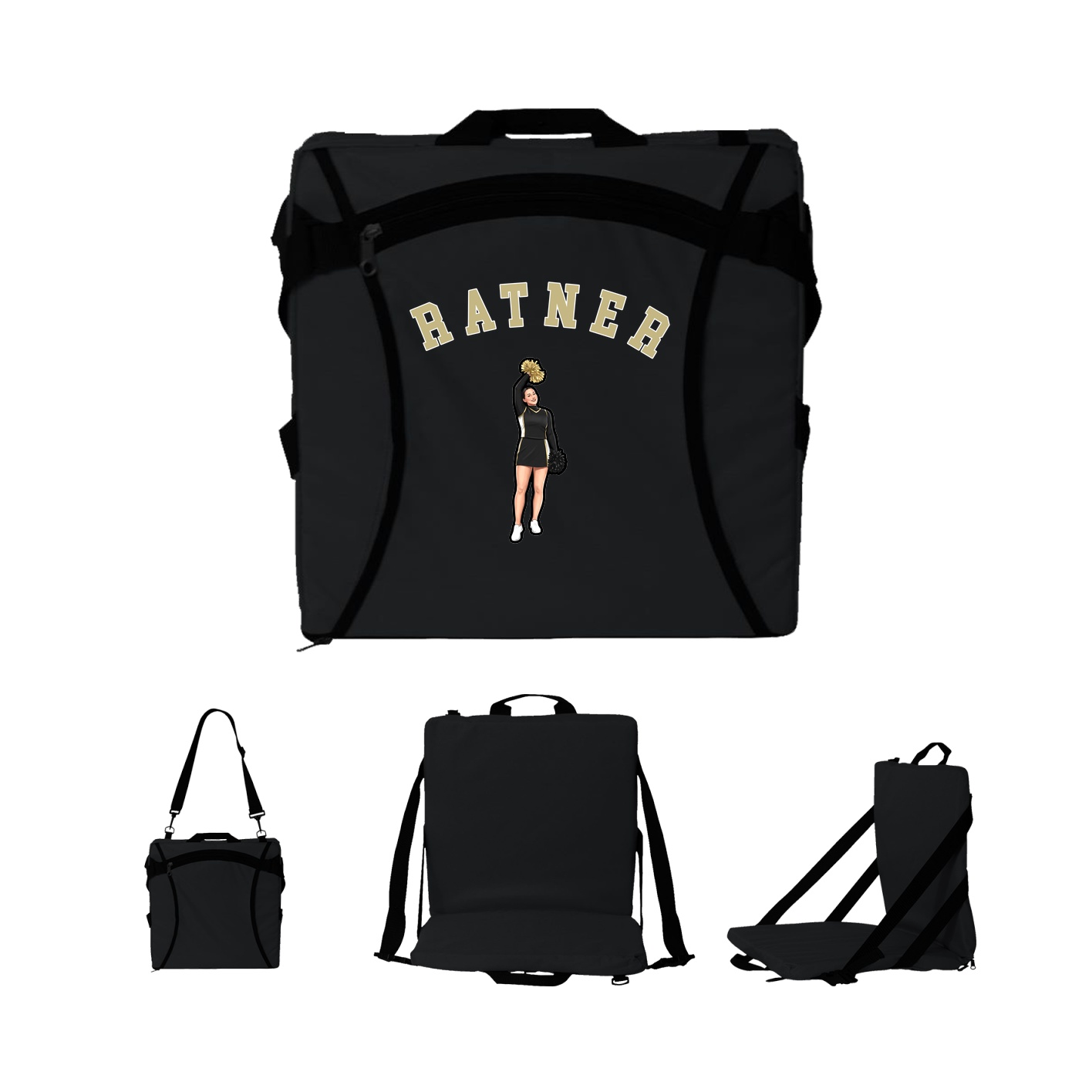 Folding Stadium Seat — Shirsey Arch in Black