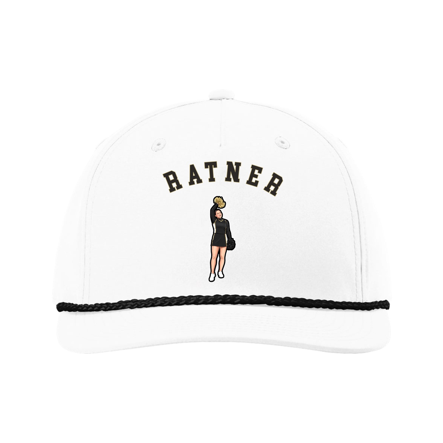 Five-Panel Classic Rope Cap — Shirsey Arch in White
