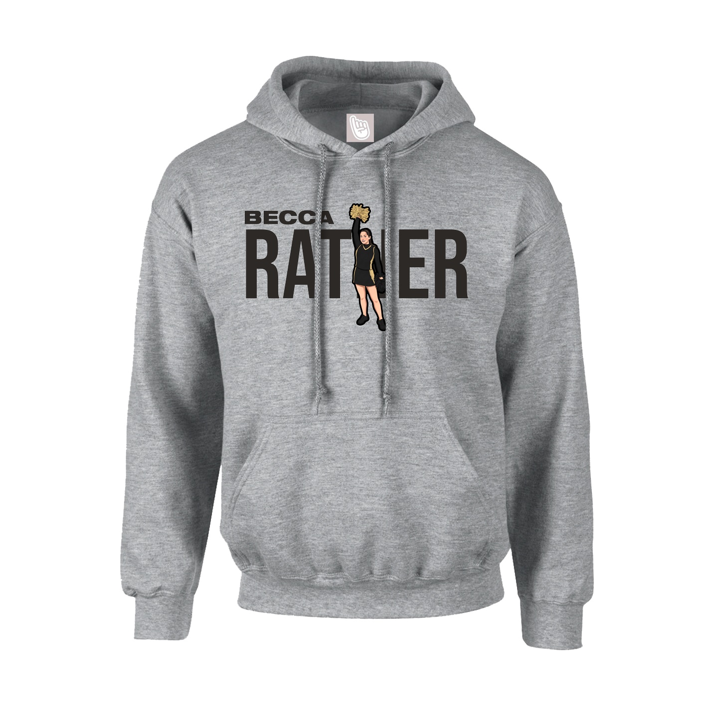 Hoodie — Player Name in Grey