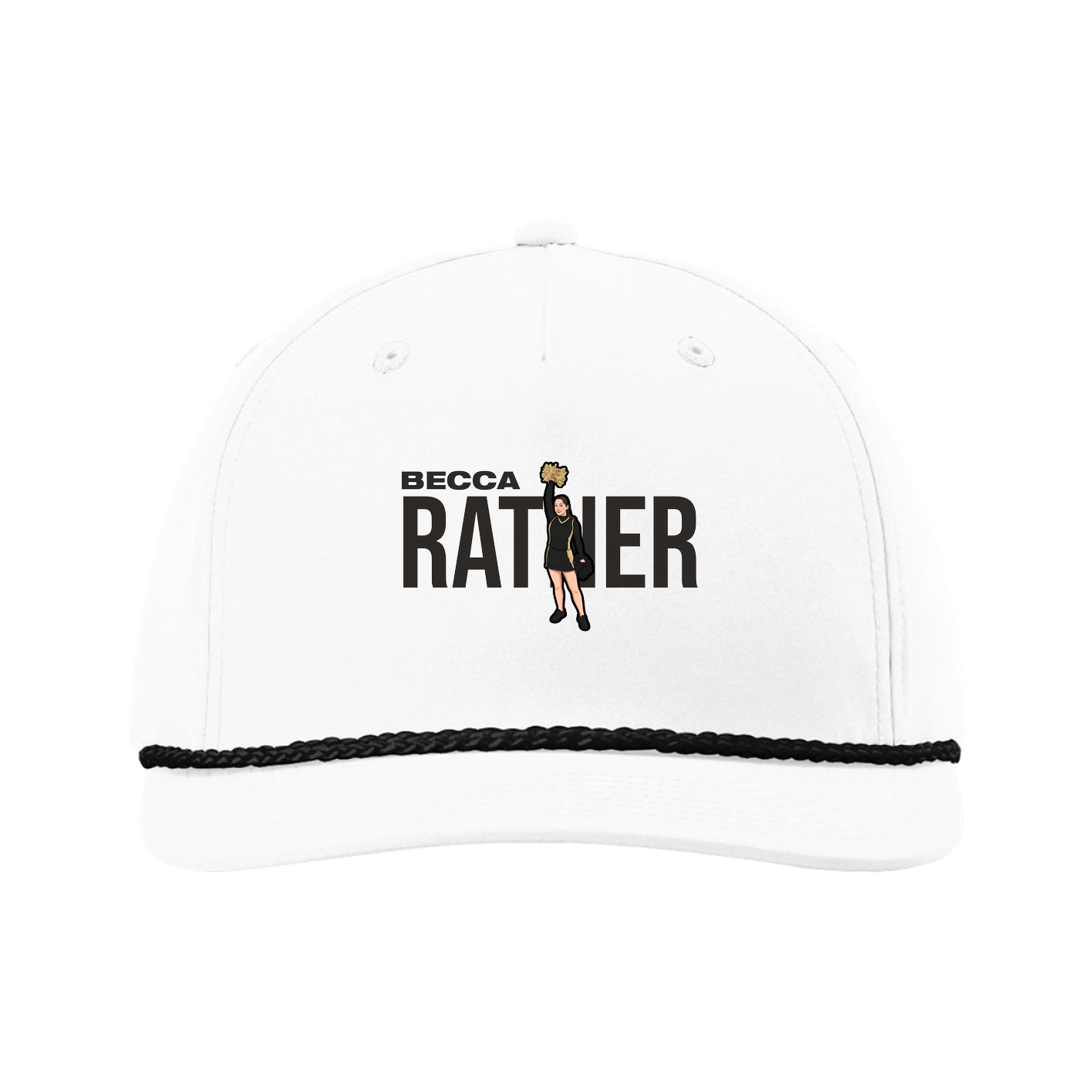 Five-Panel Classic Rope Cap — Player Name in White