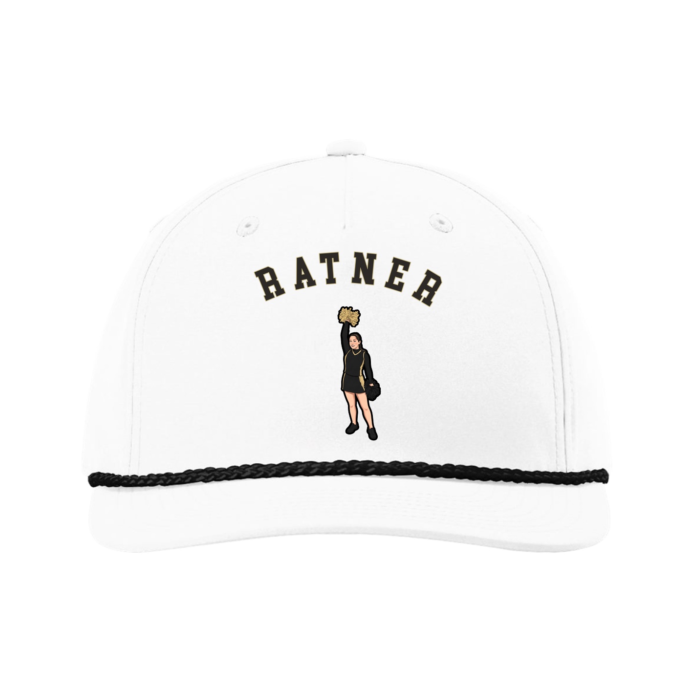 Five-Panel Classic Rope Cap — Shirsey Arch in White