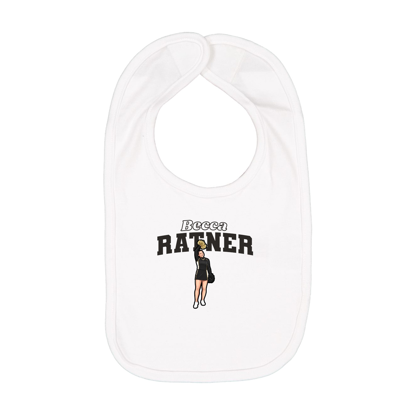 Infant Bib — Name Arch in White