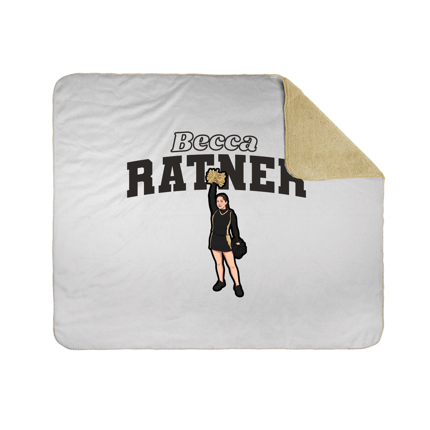 Throw Blanket — Name Arch in White