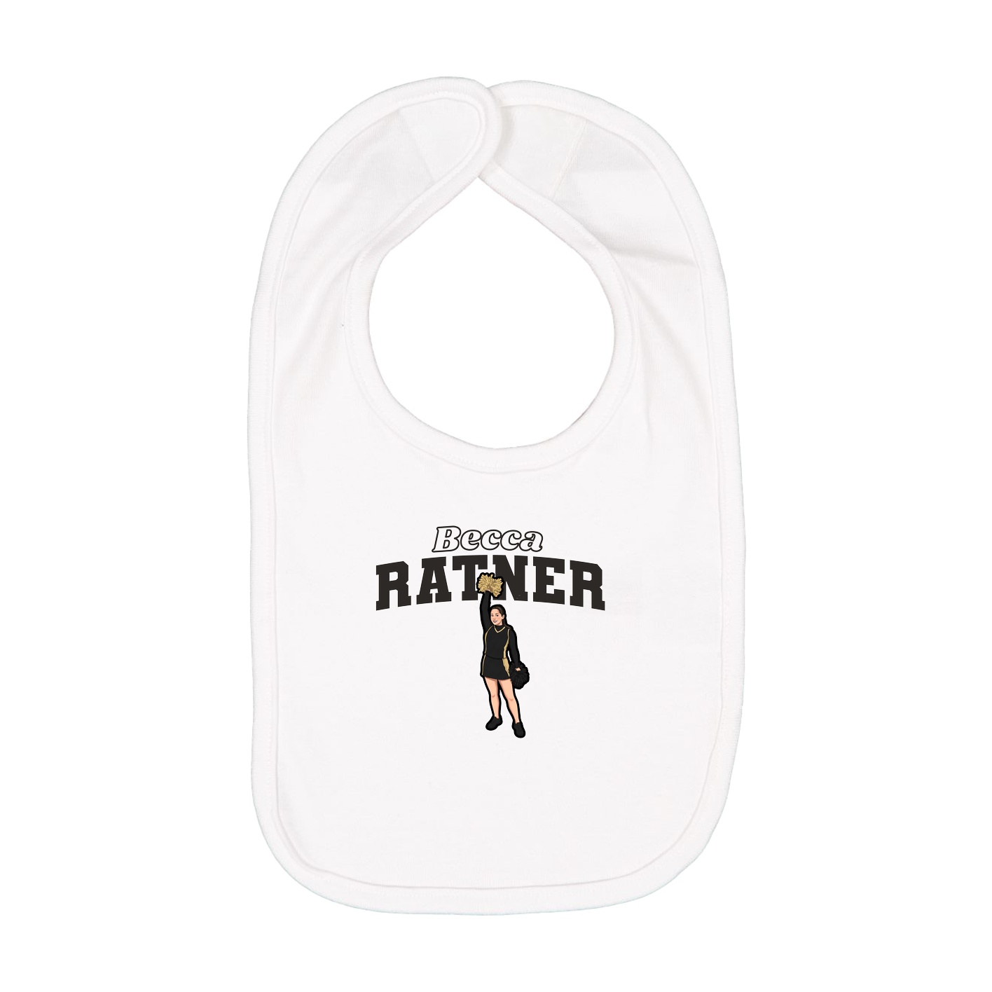 Infant Bib — Name Arch in White