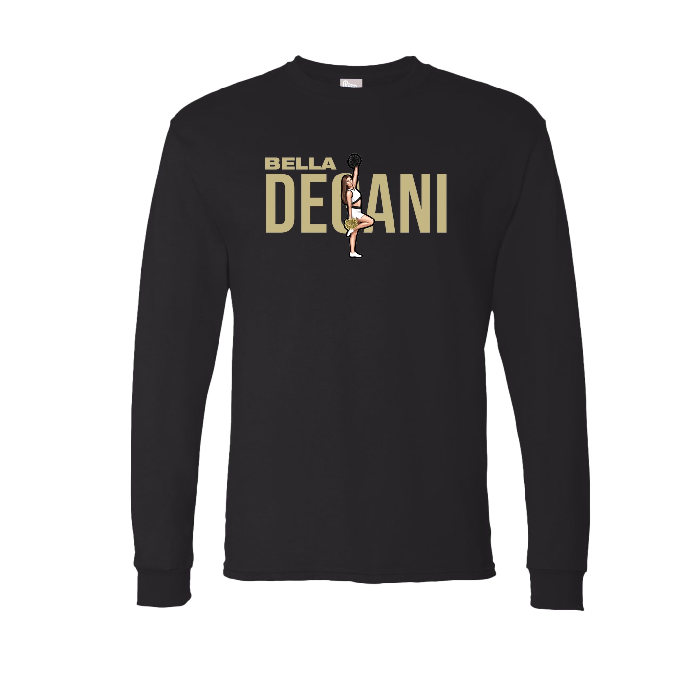 Long Sleeve Tee — Player Name in Black