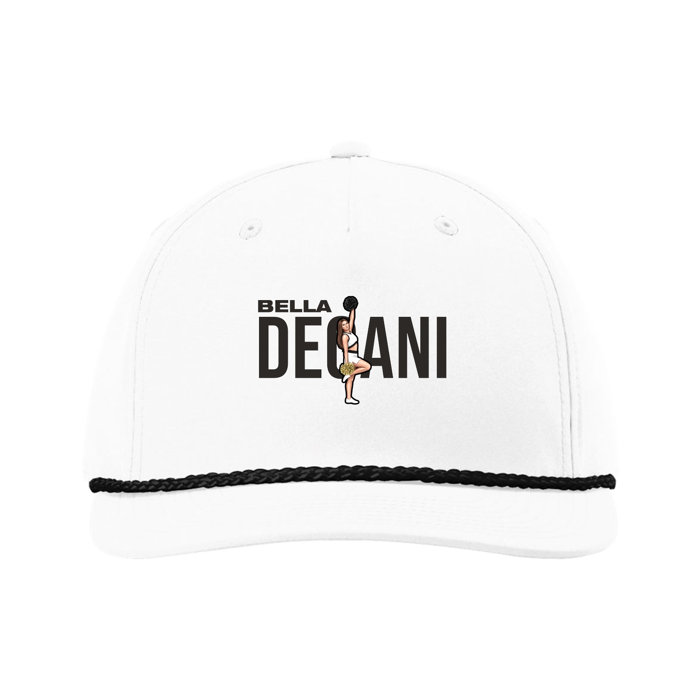 Five-Panel Classic Rope Cap — Player Name in White