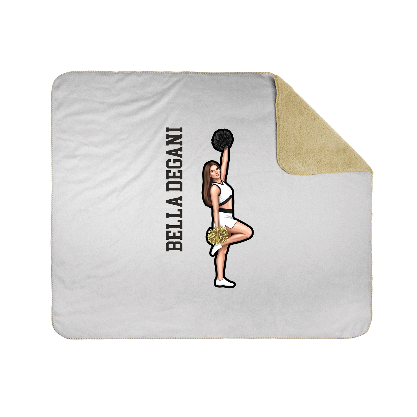 Throw Blanket — Name Vertical in White