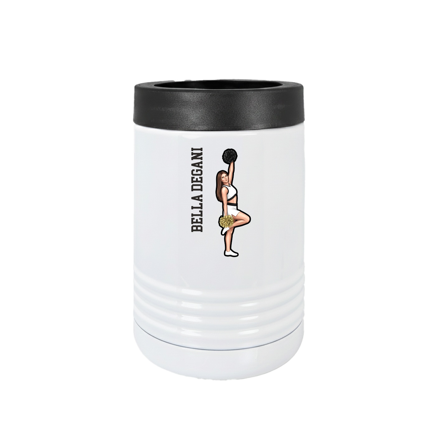 Beverage Holder — Name Vertical in White
