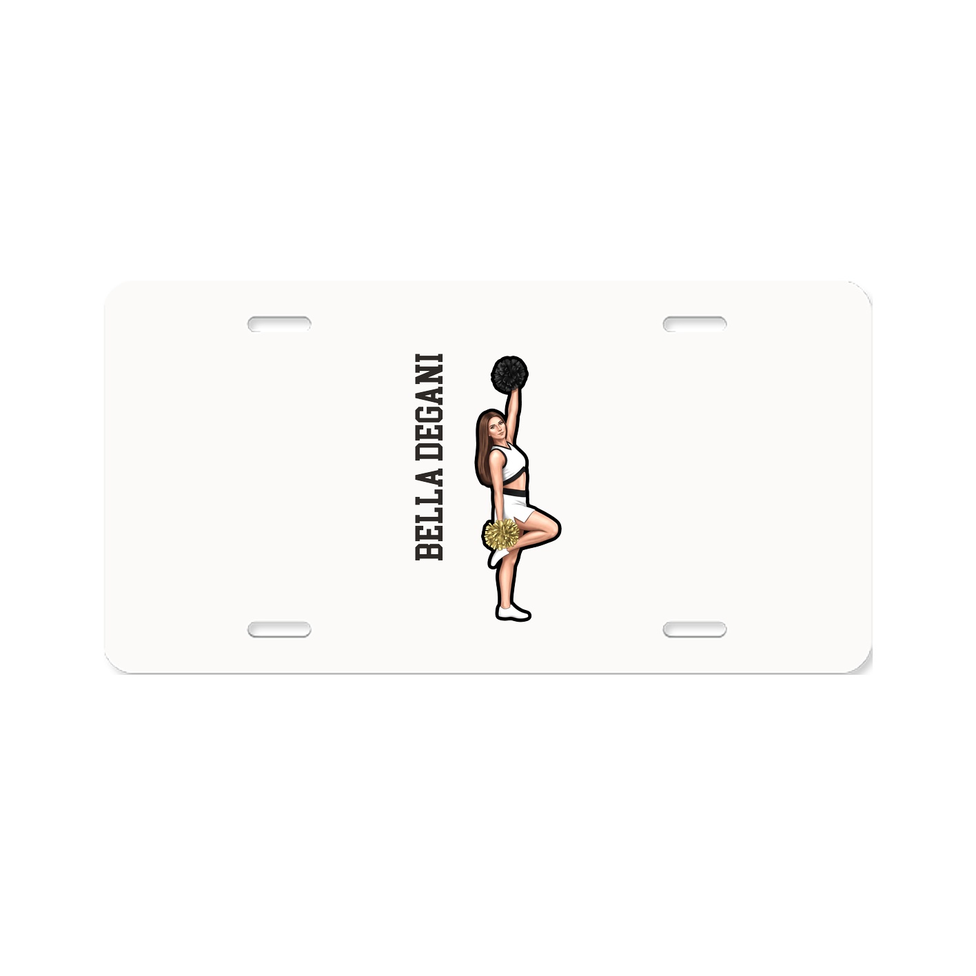 License Plate — Name Vertical in Classic