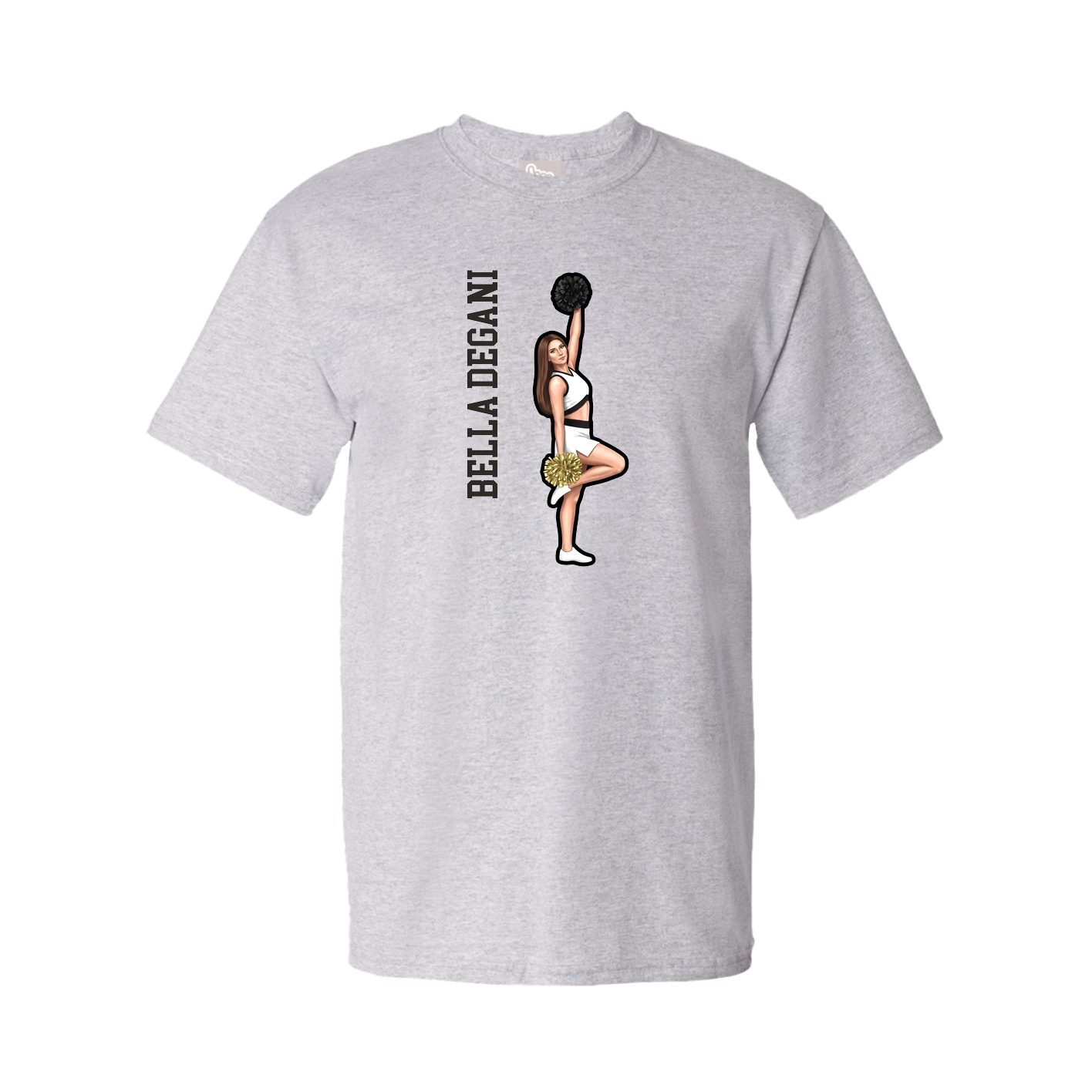 Tee — Name Vertical in Grey
