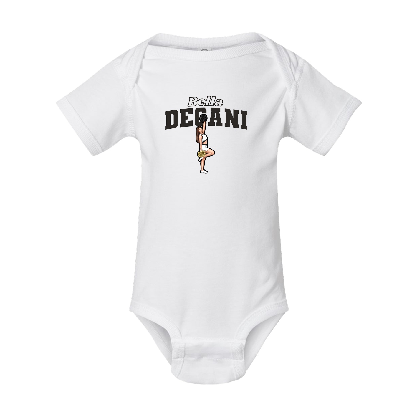 Baby Onesie — Name Arch in White