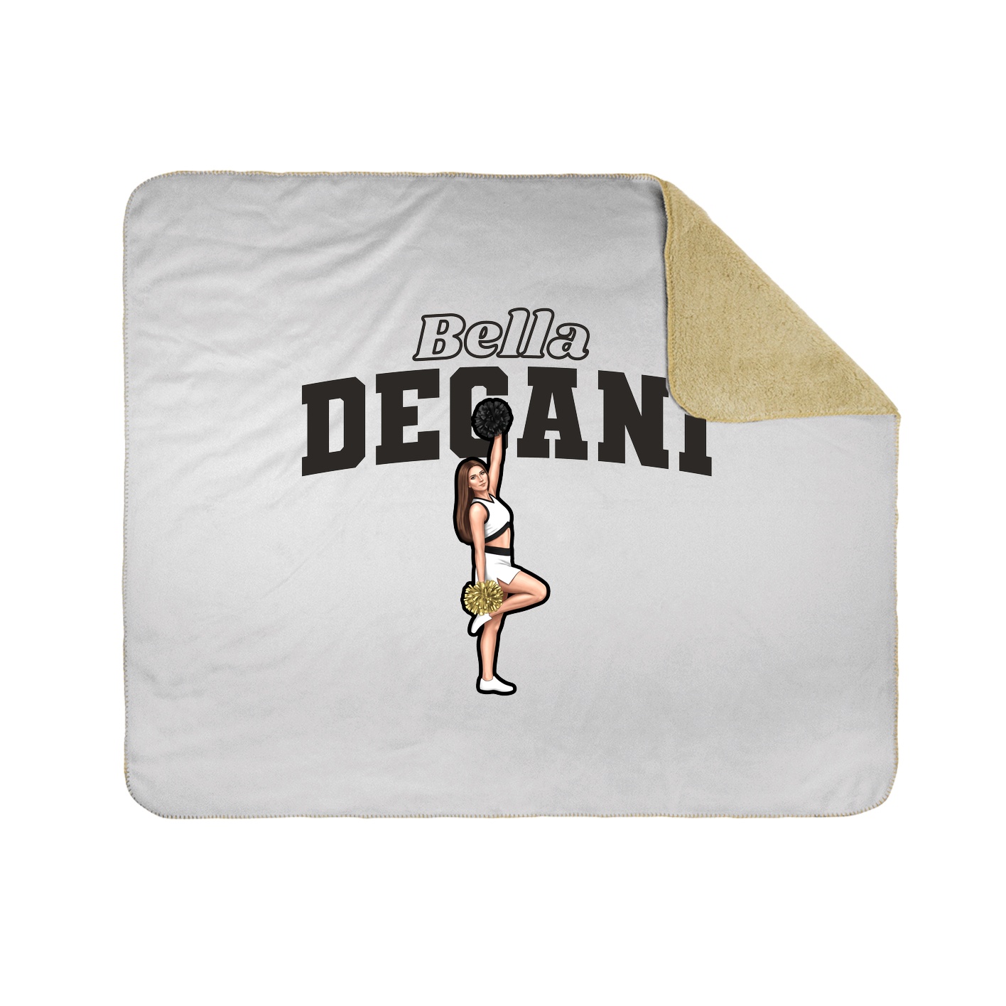 Throw Blanket — Name Arch in White