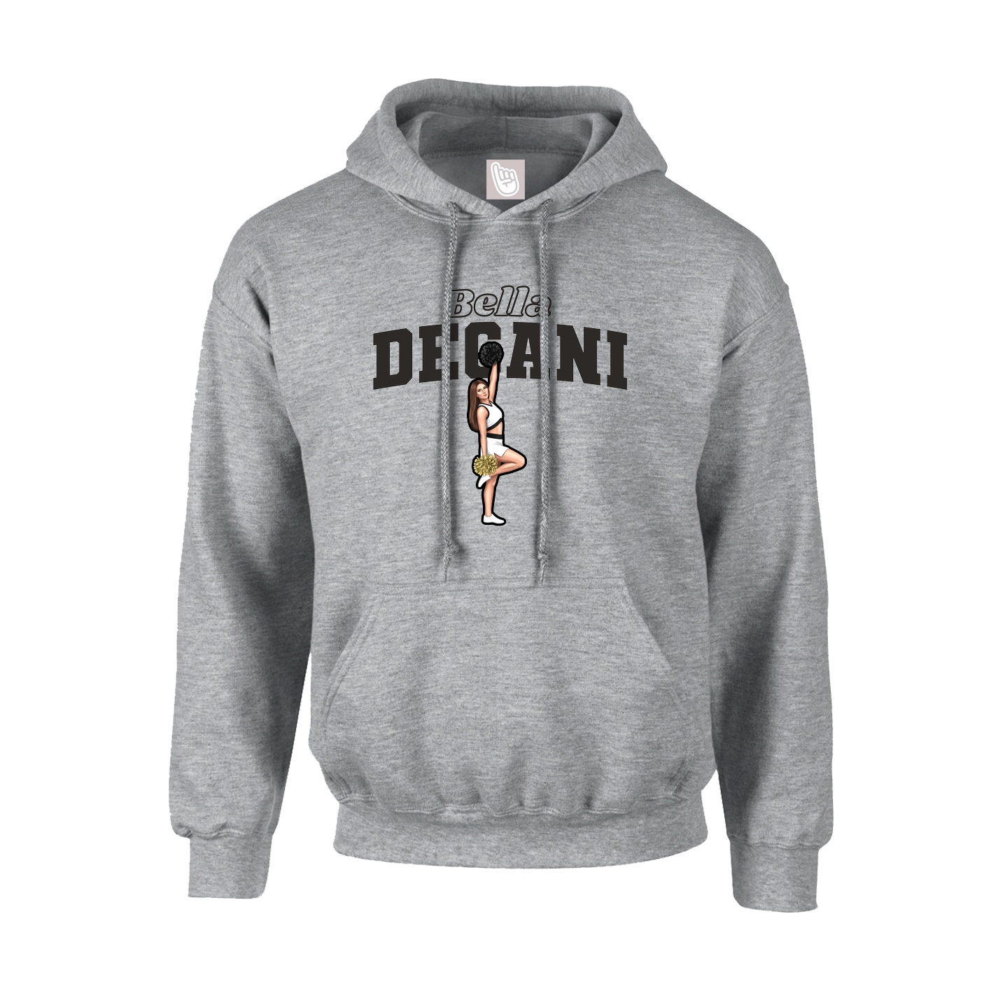 Hoodie — Name Arch in Grey