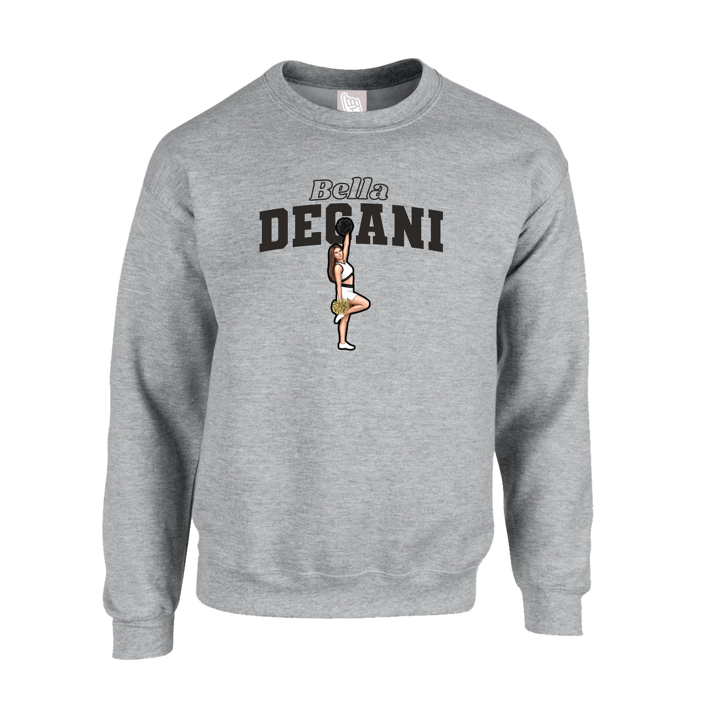 Fleece Crew — Name Arch in Grey