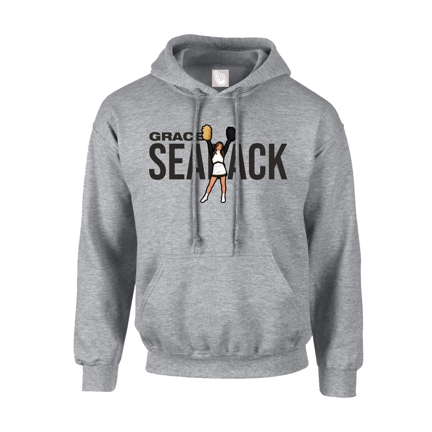 Hoodie — Player Name in Grey