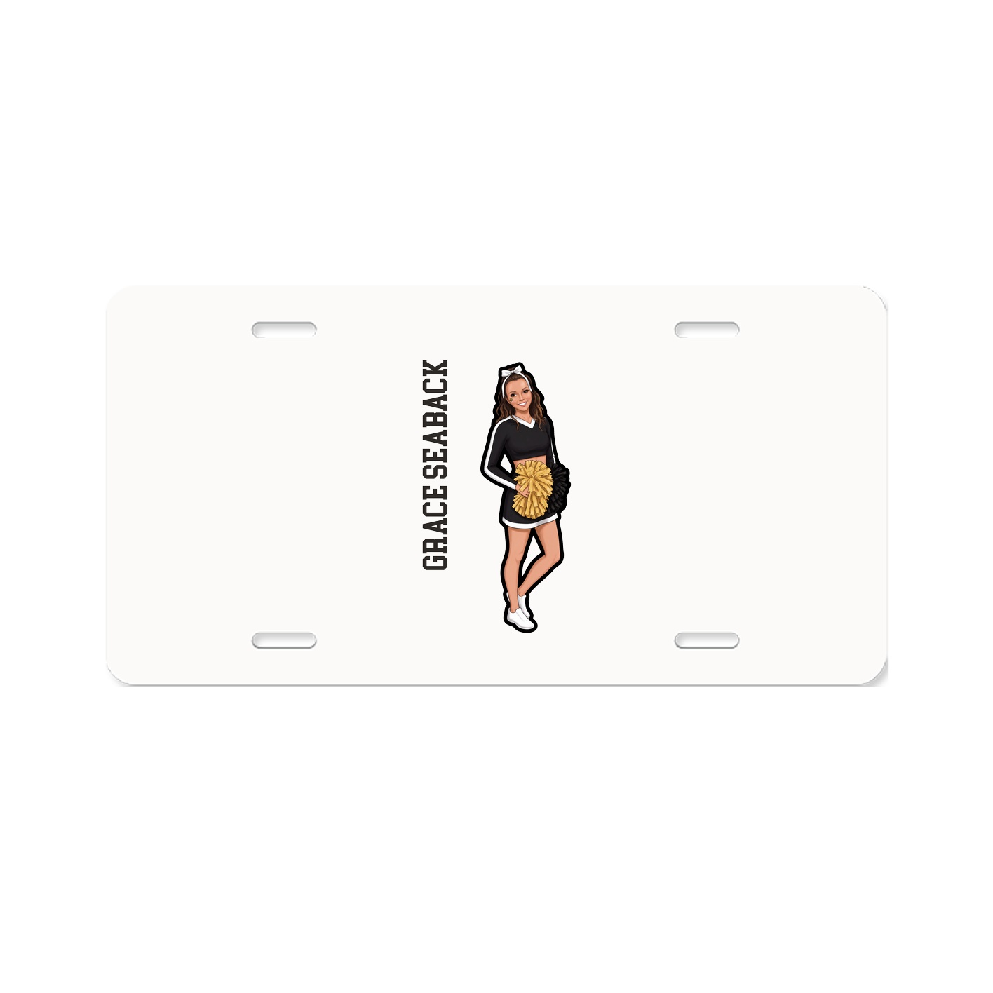 License Plate — Name Vertical in Classic