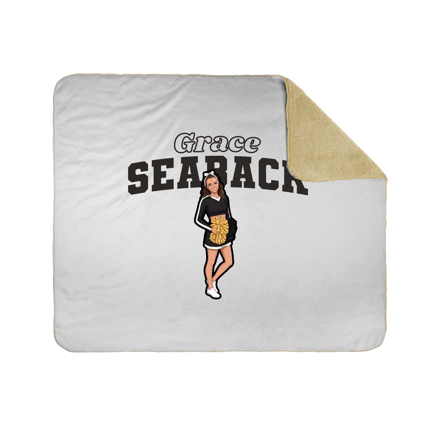 Throw Blanket — Name Arch in White