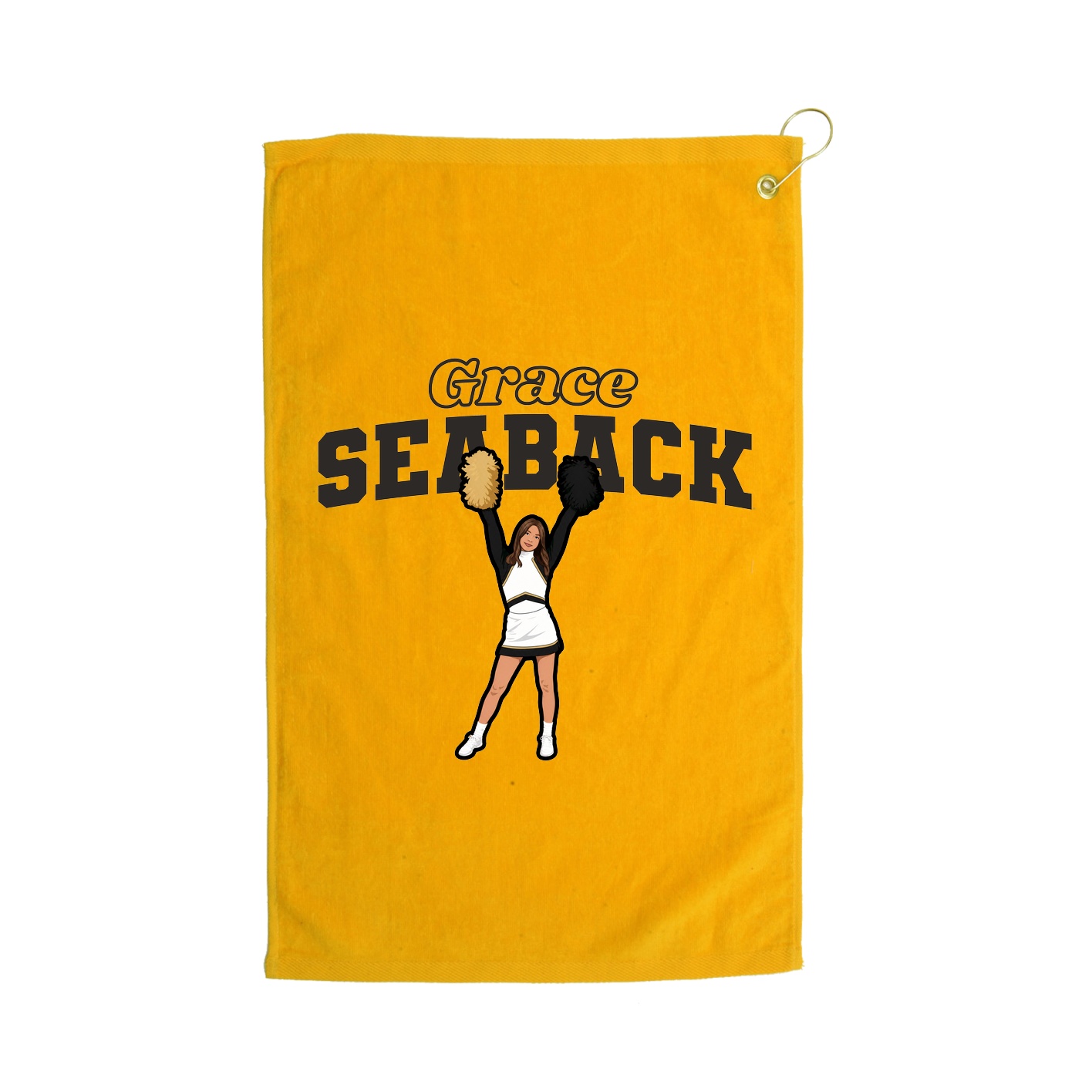 Golf Towel — Name Arch in Gold