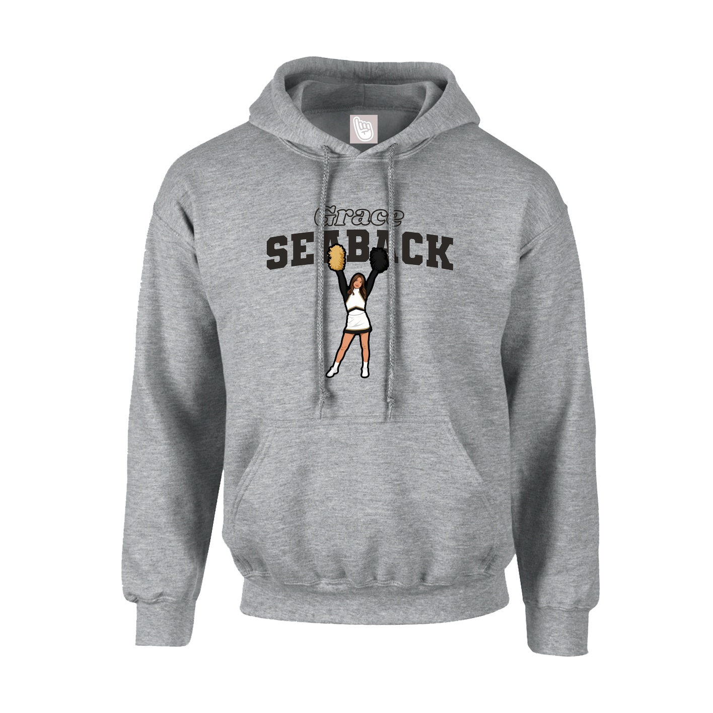 Youth Hoodie — Name Arch in Grey