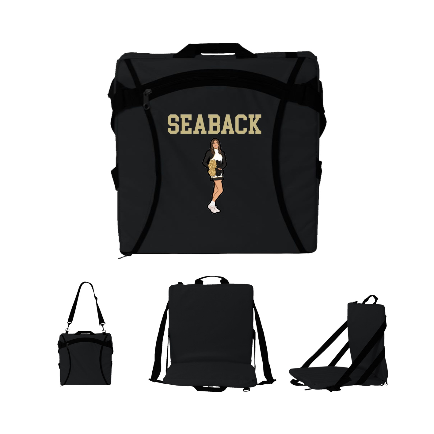 Folding Stadium Seat — Shirsey in Black