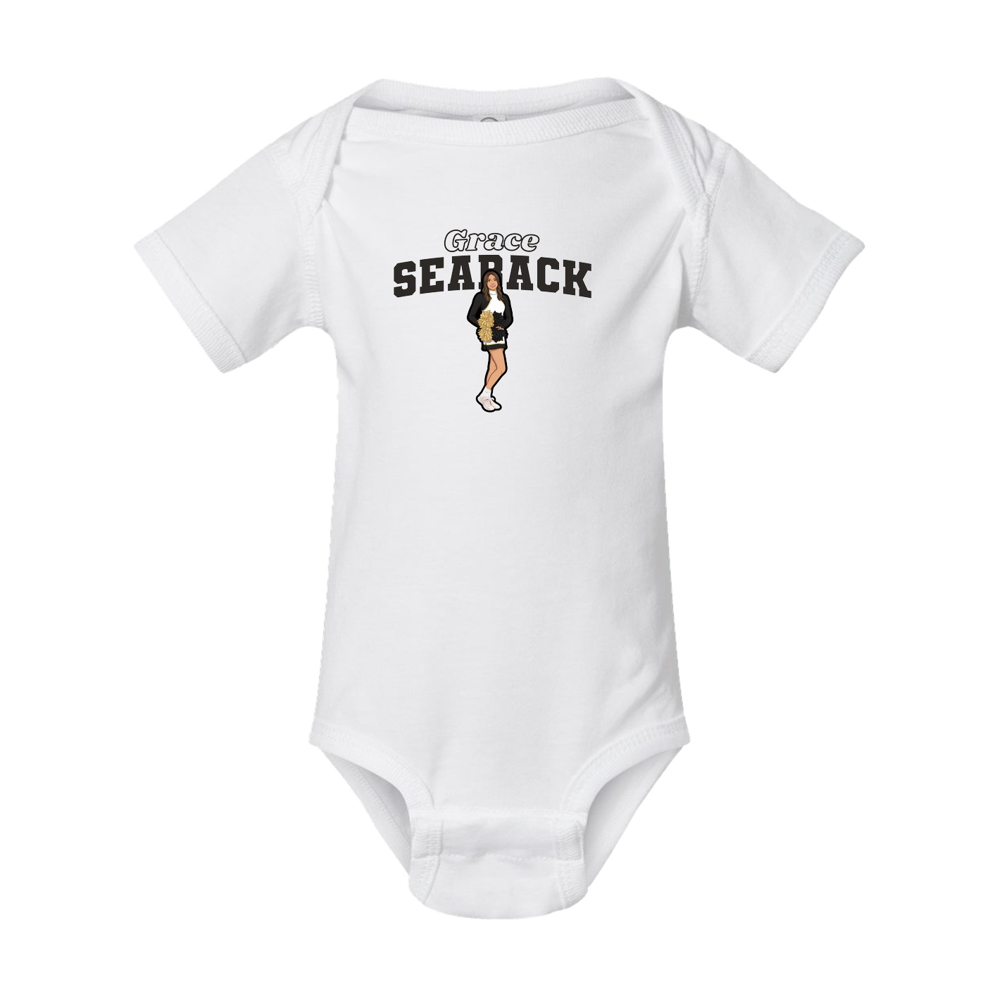 Baby Onesie — Name Arch in White