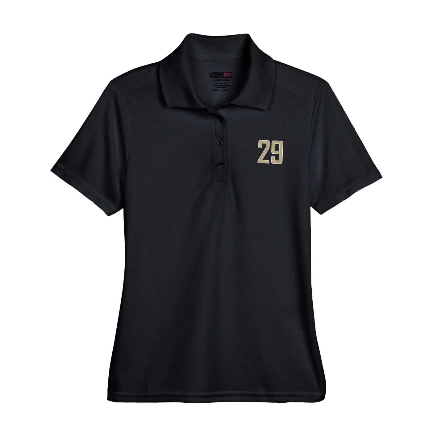 Womens Performance Polo — Front Shirsy in Black