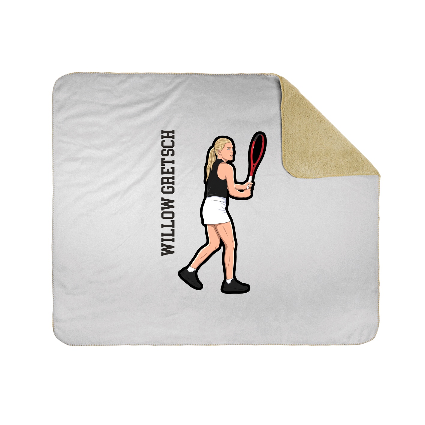 Throw Blanket — Name Vertical in White