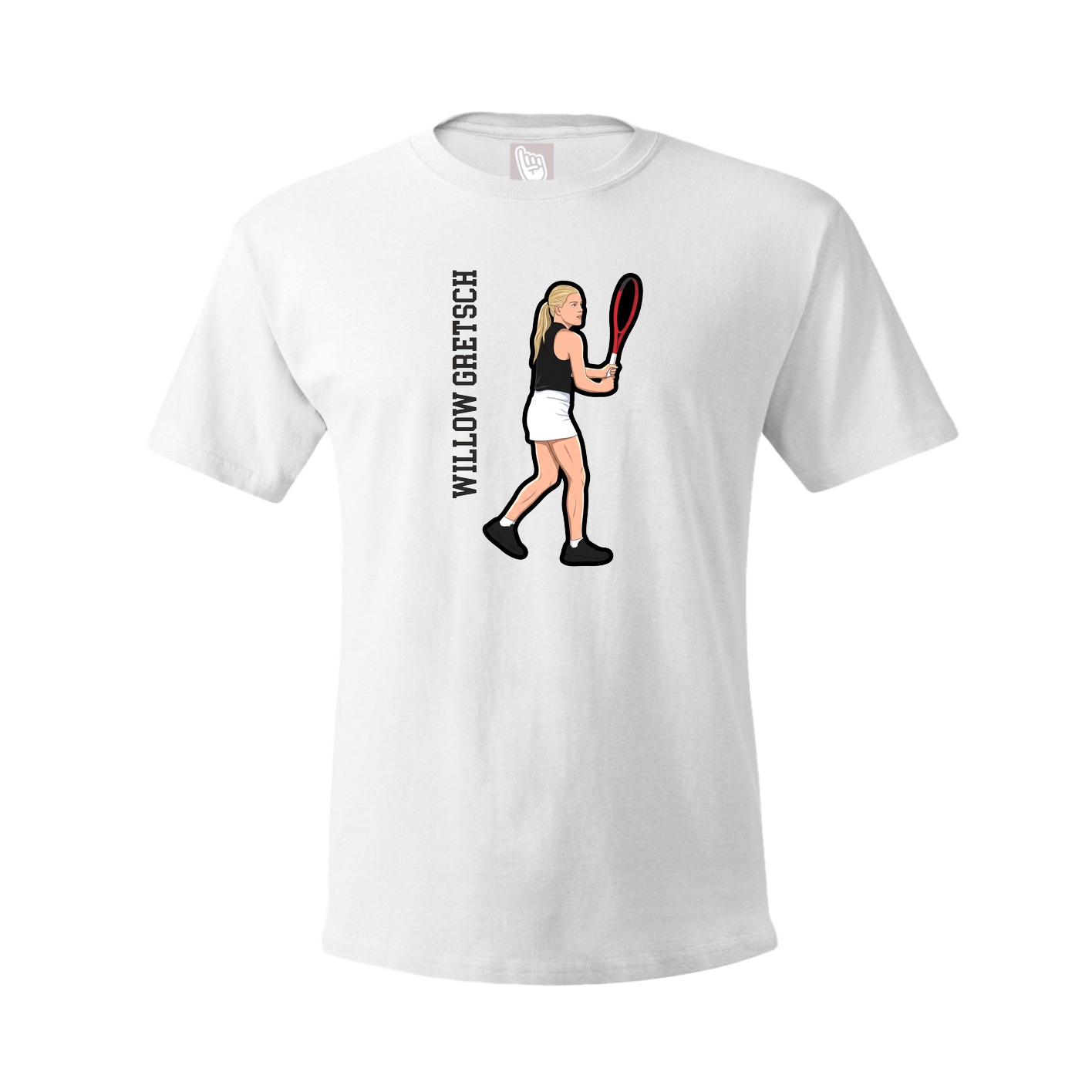 Tee — Name Vertical in White