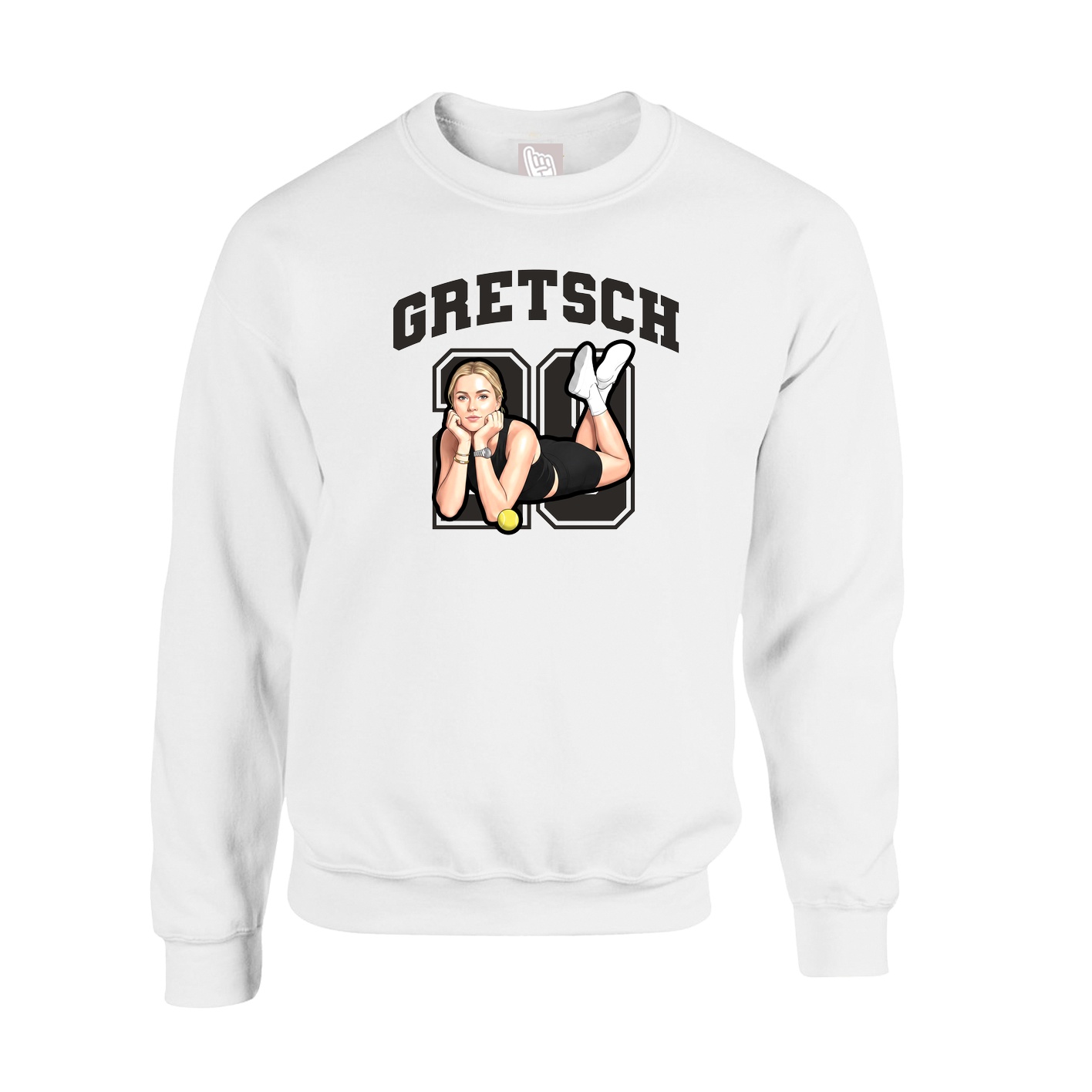 Fleece Crew — Number in White